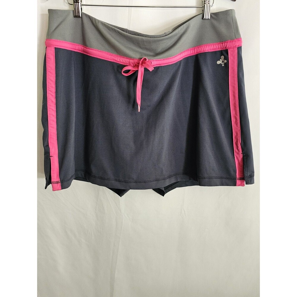 Old Navy Women’s Active Skort XXL Gray with Pink Trim – Built-In Shorts